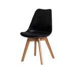 Kit 4 Cadeiras Eames Wood Leda Design Preto/ Branco