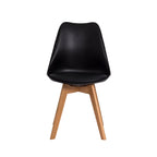 Kit 4 Cadeiras Eames Wood Leda Design Preto/ Branco