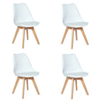 Kit 4 Cadeiras Eames Wood Leda Design Preto/ Branco