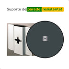 Espelho Decorativo Redondo para Escritório Sala Quarto Banheiro c/ Led 60cm 50cm 40cm 30cm + Suporte