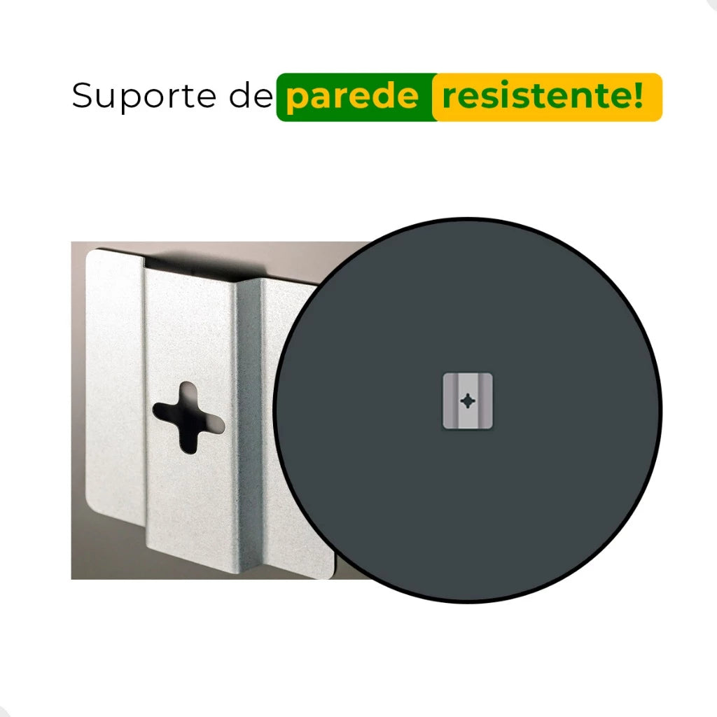Espelho Decorativo Redondo para Escritório Sala Quarto Banheiro c/ Led 60cm 50cm 40cm 30cm + Suporte