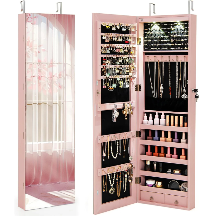 Espelho com Prateleira e Porta Joias