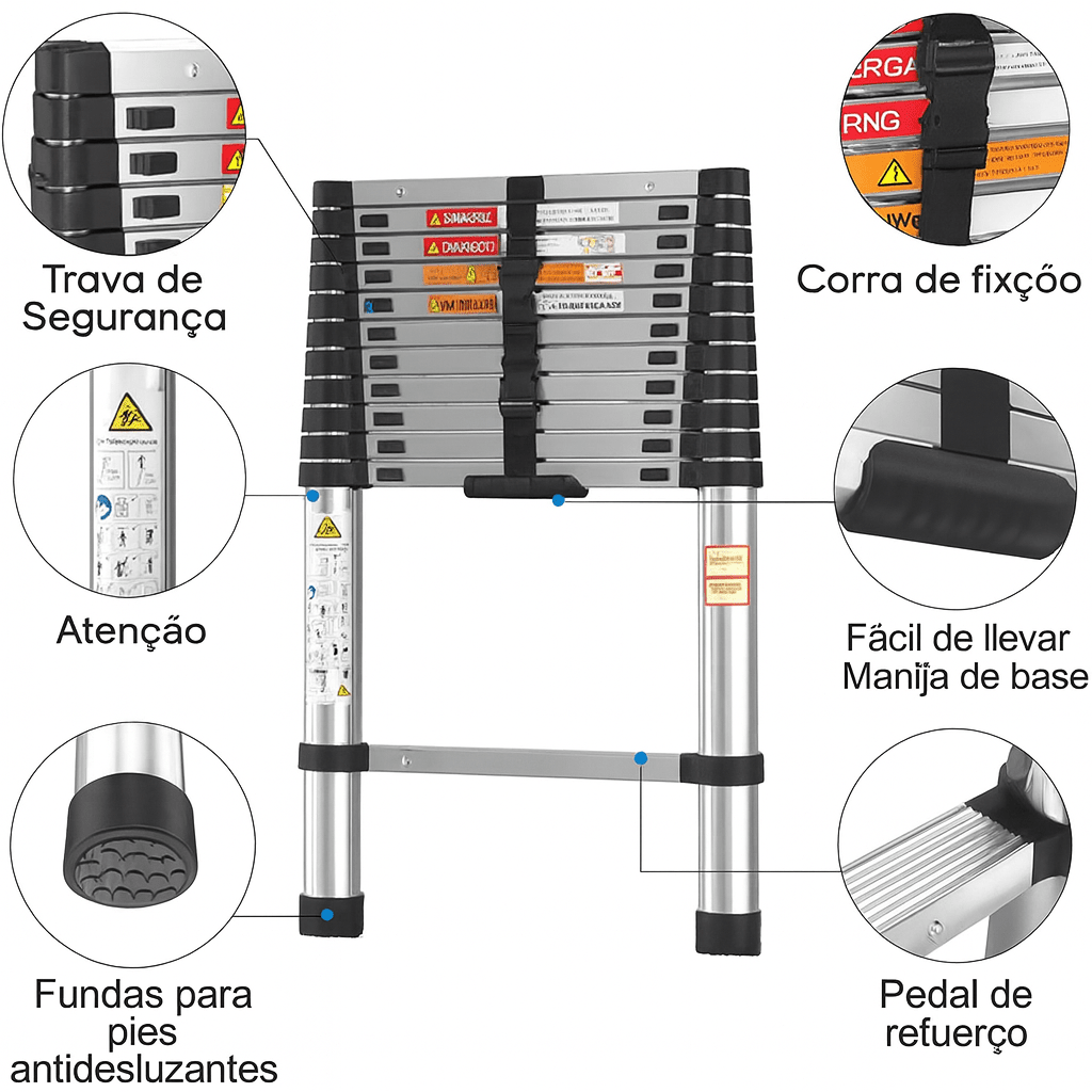 Escada Telescópica Dobrável - Rivvera