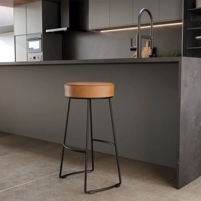 Kit 2 Banquetas Altas Nice Aço Industrial Bege