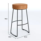 Kit 2 Banquetas Altas Nice Aço Industrial Bege