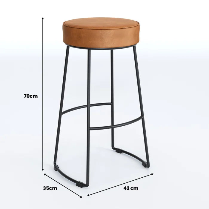 Kit 2 Banquetas Altas Nice Aço Industrial Bege