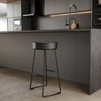 Kit com 2 Banquetas Industrial Altas Rivvera em Aço Preto