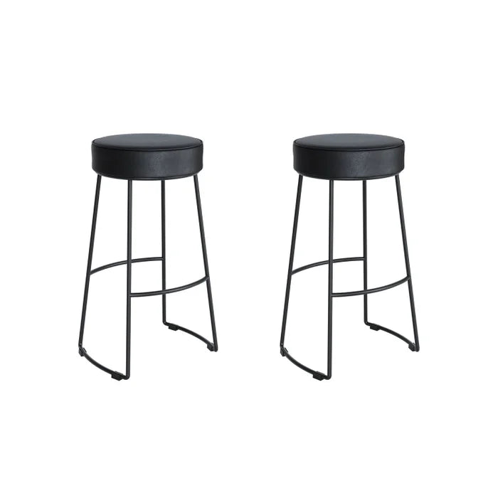 Kit com 2 Banquetas Industrial Altas Rivvera em Aço Preto