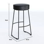 Kit com 2 Banquetas Industrial Altas Rivvera em Aço Preto