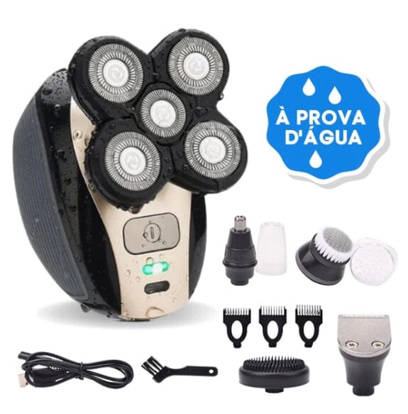 Barbeador e Aparador Elétrico 5 em 1 à Prova d' Água