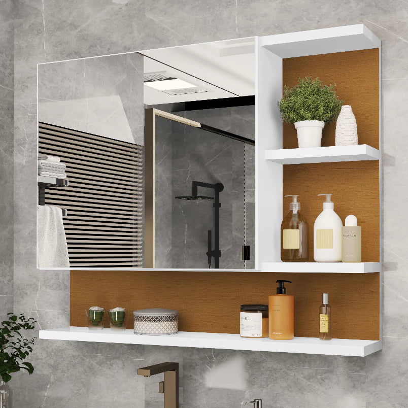 Espelheira para Banheiro 1 Portas 2 Prateleiras Nature |Promocao|