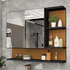 Espelheira para Banheiro 1 Portas 2 Prateleiras Nature |Promocao|