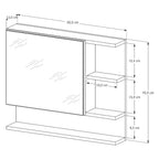 Espelheira para Banheiro 1 Portas 2 Prateleiras Nature |Promocao|