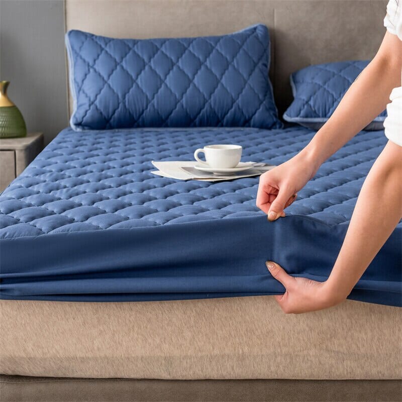 Lençol Impermeável Matelassê com 2 Fronhas Microfibra Lux