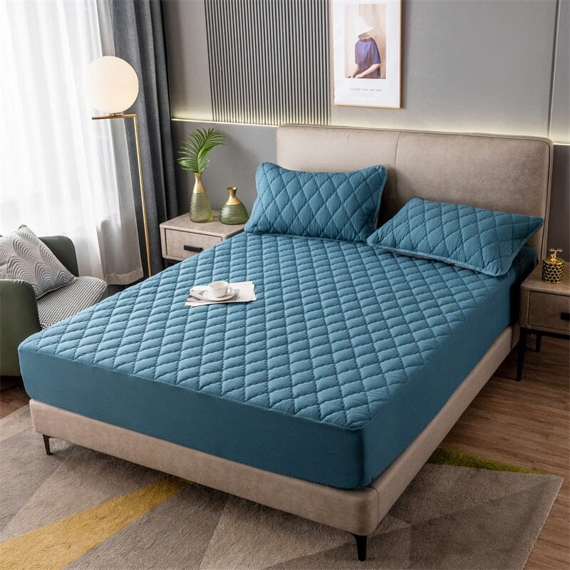 Lençol Impermeável Matelassê com 2 Fronhas Microfibra Lux