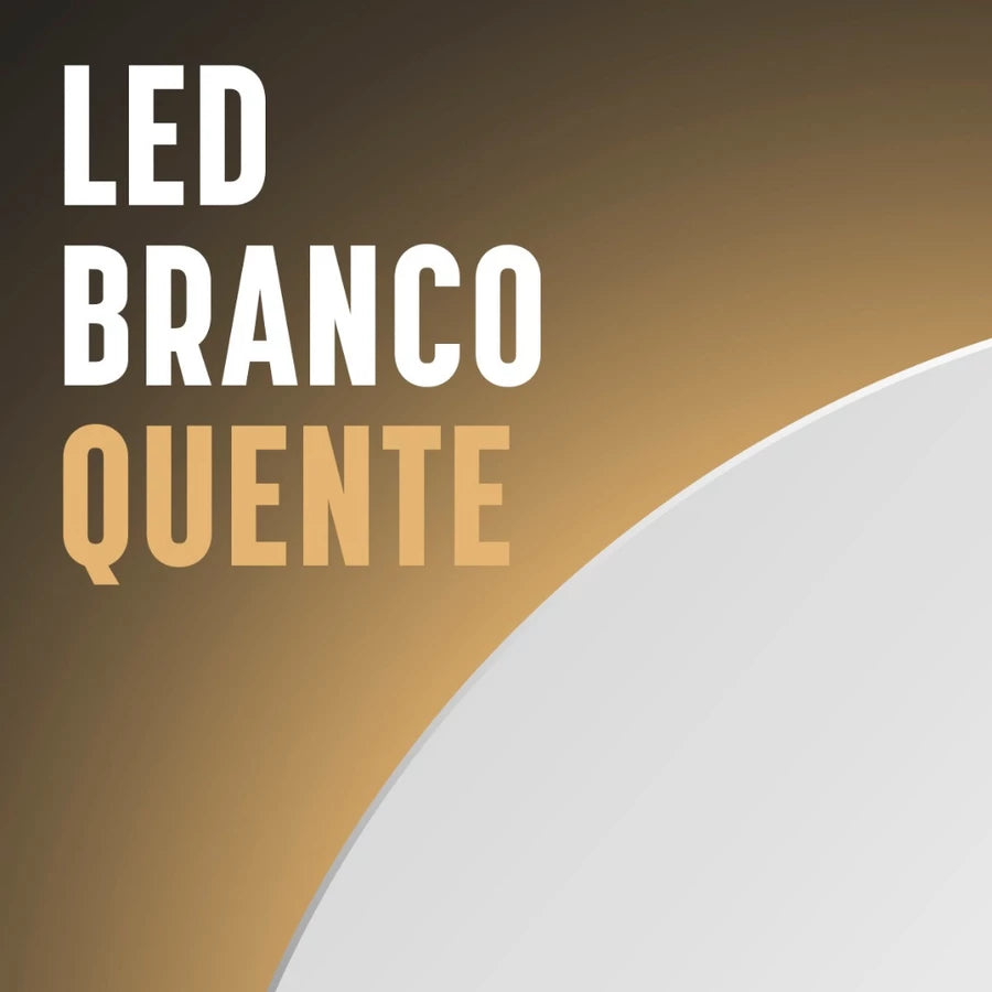 Espelho Decorativo Redondo para Escritório Sala Quarto Banheiro c/ Led 60cm 50cm 40cm 30cm + Suporte