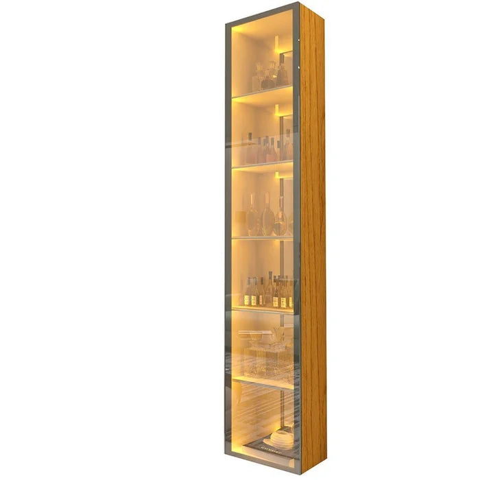 Cristaleira 1 Porta Reflecta com Fita Led e Espelho 100% Mdf
