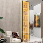 Cristaleira 1 Porta Reflecta com Fita Led e Espelho 100% Mdf