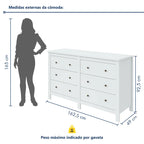 Cômoda 6 Gavetas Maggiore New Espresso Móveis Branco
