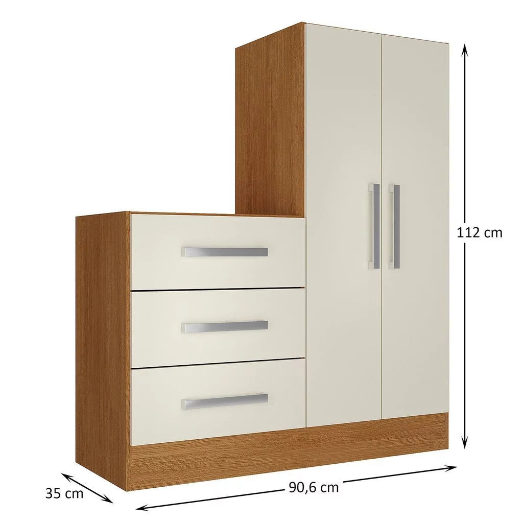 PROMOÇÃO | Cômoda 2 Portas 3 Gavetas Dunas Off/White