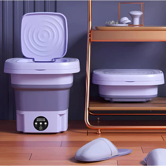Mini Máquina de Lavar Roupa Portátil - Dobrável, Automática 110v/220v para Viagem