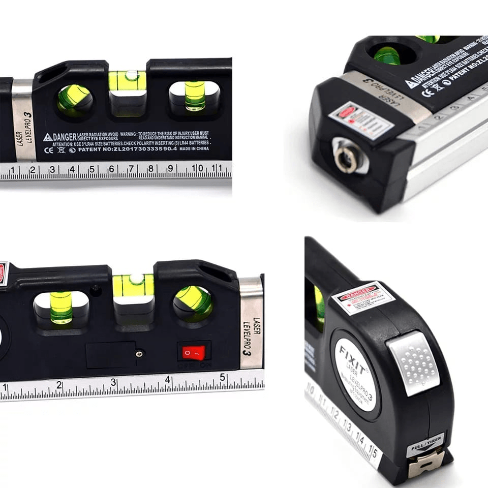 Nível a Laser Multifuncional 4 em 1 com Trena e Régua FixLevel