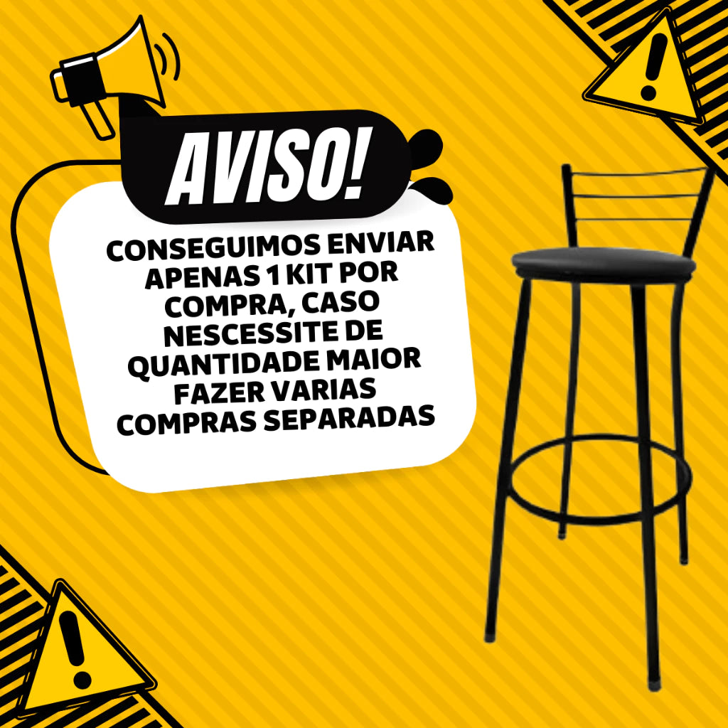Kit com 02 Banquetas Alta Bistrô Bancos Bancada Cozinha Americana Bar Balcão